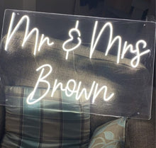 Load image into Gallery viewer, Custom Wedding Name Neon Sign