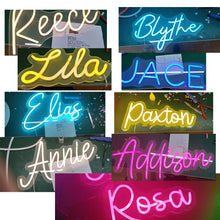 Load image into Gallery viewer, Custom Neon Signs Wedding Birthday Party Bedroom Bar Shop Name Logo Lights