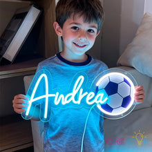 Load image into Gallery viewer, Custom Neon Name Sign Personalized with Football Baseball Soccer Basketball Pattern Sports Led Neon Lights for Bedroom Decor Man Cave Christmas Gift for Boys Girls Baseball Fans