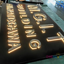 Load image into Gallery viewer, Custom Backlit Letter Signage with Background Board