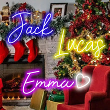 Load image into Gallery viewer, Neon Sign Customizable for Wall Decor Wedding Birthday Party Bedroom Bar Shop Name Logo Lights