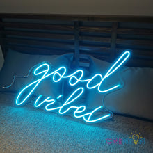 Load image into Gallery viewer, Good Vibes Neon Sign
