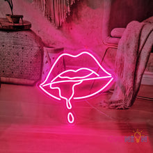 Load image into Gallery viewer, Dripping Lips Neon Sign