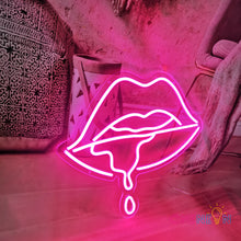 Load image into Gallery viewer, Dripping Lips Neon Sign