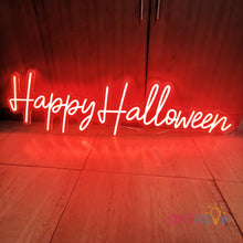 Load image into Gallery viewer, Happy Halloween Neon Sign