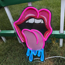 Load image into Gallery viewer, Lips Dripping Neon Sign