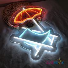Load image into Gallery viewer, Tropical Beach Vacation Neon Sign
