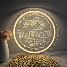 Load image into Gallery viewer, Custom Garage Sign,Garage Neon Sign, Personalized Workshop Sign, Gift for Dad, Garage Wall Decor, Garage Decor,Father Day Gift