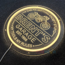 Load image into Gallery viewer, Custom Garage Sign,Garage Neon Sign, Personalized Workshop Sign, Gift for Dad, Garage Wall Decor, Garage Decor,Father Day Gift