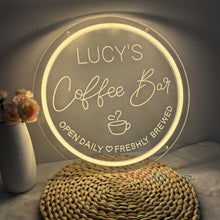 Load image into Gallery viewer, Custom Coffee Bar Sign for Kitchen | Custom Coffee Decor |Carved Neon Sign| Coffee Lover Gift | Cafe Shop Sign | Cafe Bar Sign