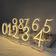 Load image into Gallery viewer, Free Standing Table Numbers Neon Sign