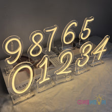 Load image into Gallery viewer, Free Standing Table Numbers Neon Sign
