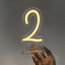 Load image into Gallery viewer, Free Standing Table Numbers Neon Sign