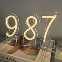 Load image into Gallery viewer, Free Standing Table Numbers Neon Sign