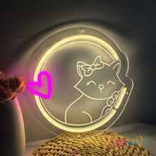 Load image into Gallery viewer, Cute Cat Neon Sign