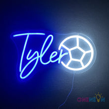 Load image into Gallery viewer, Custom Neon Name Sign Personalized with Football Baseball Soccer Basketball Pattern Sports Led Neon Lights for Bedroom Decor Man Cave Christmas Gift for Boys Girls Baseball Fans