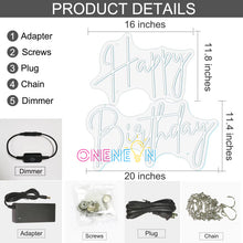 Load image into Gallery viewer, Happy Birthday Neon Sign( 3 designs)
