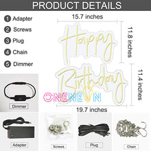 Load image into Gallery viewer, Happy Birthday Neon Sign( 3 designs)