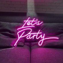 Load image into Gallery viewer, Let's Party Neon Sign