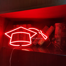 Load image into Gallery viewer, Graduation Hat Neon Sign