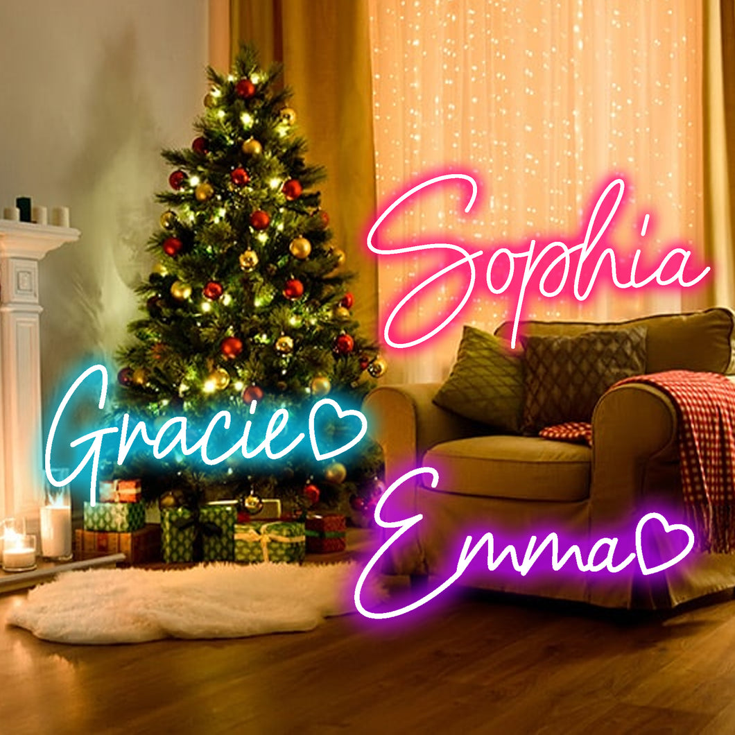 Custom Neon Sign for Wall Decor Personalized Name for Kids 2024 2025 Christmas Gifts