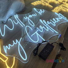 Load image into Gallery viewer, Will You Be My Girlfriend Neon Sign
