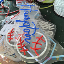 Load image into Gallery viewer, Custom Neon Name Sign Personalized with Football Baseball Soccer Basketball Pattern Sports Led Neon Lights for Bedroom Decor Man Cave Christmas Gift for Boys Girls Baseball Fans
