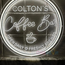 Load image into Gallery viewer, Custom Coffee Bar Sign for Kitchen | Custom Coffee Decor |Carved Neon Sign| Coffee Lover Gift | Cafe Shop Sign | Cafe Bar Sign
